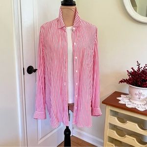 Beach Lunch Lounge crinkled rayon gauze button down blouse.  Cruise wear…